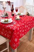 Snowflake Red Christmas Tablecloth  image