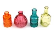 Set of 4 Boho Posy Vase Bottles