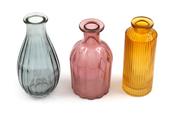 3 Colours Glass Vases