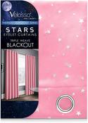 Blackout Curtains Eyelet Stars Pink