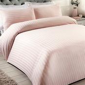 100% Cotton Satin Stripe Duvet Cover Set Blush