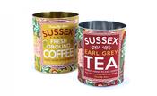 Set of Two Retro Sussex Tin Cans