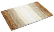 Super Stripe High Pile Luxury Bath Mat Brown by Velosso image