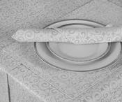 Season Cheer White &amp; Silver Christmas Tablecloth 