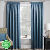 Matrix Teal Thermal Tape Top Curtains image
