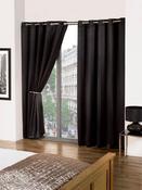 Cali Black Blackout Eyelet Readymade Curtains