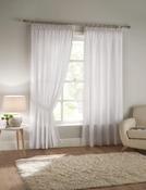 Tobago Lined Tape Top Curtain Pair White image