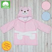 100% Cotton Teddy Bear Bathrobe Pink