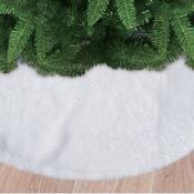 Christmas Tree Skirt White Plush 90cm image