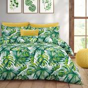 Cotton Rich Tropical Leaf Duvet Cover Set Green image