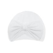 100% Cotton Baby Hat with Bow White
