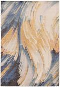 Viva Swirl Brushstroke Blue/Gold Rug 200 x 275 cm