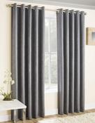 Vogue Woven Eyelet Curtains Grey by Enhanced Living image