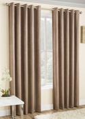Vogue Woven Eyelet Curtains Latte by Enhanced Living image