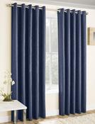 Vogue Woven Eyelet Curtains Navy by Enhanced Living image