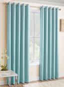 Vogue Woven Eyelet Curtains Sky Blue by Enhanced Living-46x54" (117x137cm)  image