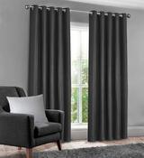 100% Blackout Eyelet Curtains Waffle Charcoal-46x54" (117x137cm)  image