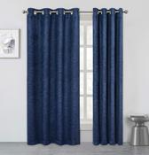 Waves Thermal Triple Weave Curtains Eyelet Navy-46x54" (117x137cm) 