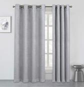 Waves Thermal Triple Weave Curtains Eyelet Silver-46x54" (117x137cm) 