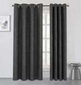 Waves Thermal Triple Weave Curtains Eyelet Charcoal-46x54" (117x137cm)  image