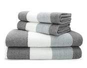100% Cotton Weston Stripe 600gsm Towels Grey