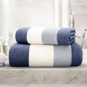100% Cotton Weston Stripe 600gsm Towels - Navy-Hand Towel