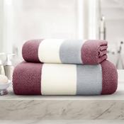 100% Cotton Weston Stripe 600gsm Towels - Raspberry-Hand Towel