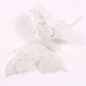 Christmas White Glitter Butterfly Decoration