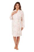 Women's 100% Cotton Leaf Dressing Gown Pink-Small