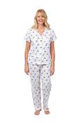 Women's 100% Cotton Butterfly Pyjama's Blue-8/10