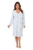 Women's Pintuck Nightdress Blue White-8-10