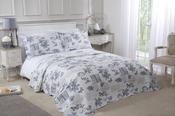 Wordsworth Quilted Patchwork Bedspread Set Silver