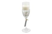 Champagne Glass Silver Confetti Jelly Candle - 18cm