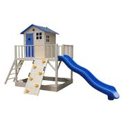 Kids Outdoor Playhouse with Slide and Climbing Frame image