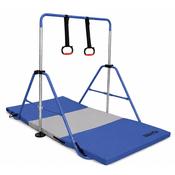 Gymnastics Folding High Bar Blue with mat