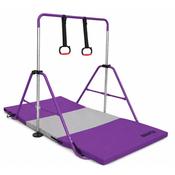 Gymnastics Folding High Bar Purple with mat