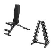 105kg Hex Dumbbell and Bench Bundle image