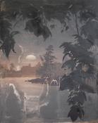  Hamilton Gallery Smith, David - 'Moonrise, Dusk, Wooded Lake'