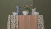  Hamilton Gallery Mooney, Trudie - 'Three Bowls and Floral Fabric'