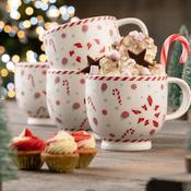 Belleek Living Peppermint Party Set of 4 | Christmas Mugs image