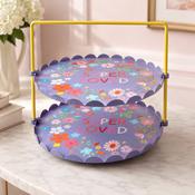 Super Loved Purple Floral Etagere Serving Stand