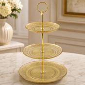 Imperial 3-Tier Brown Glass Etagere | Cake &amp; Dessert Stand
