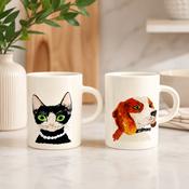 Madame Miau &amp; Monsieur Wuff Cat and Dog Mug Gift Set image