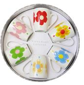 Tipperary Crystal Heart Flowers Set Of 6 Mugs