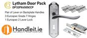 Ultimate Grantham Handle,Lock And Hinges Door Pack Satin/Polished Chrome
