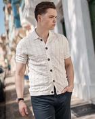 Lorenzoni Button Through Short Sleeve Knit - Off White / 40