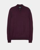 Alan Paine Barton Merino Wool 1/4 Zip Knit - Wine / 40