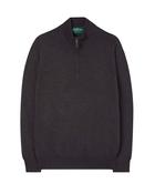 Alan Paine Barton Merino Wool 1/4 Zip Knit - Brown / 46