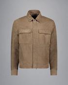 Paul &amp; Shark Aqualeather suede shacket with Shark fin - Brown / XL image
