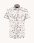 A Fish Named Fred Birdy Blooms Short Sleeve Shirt - Brown / M
